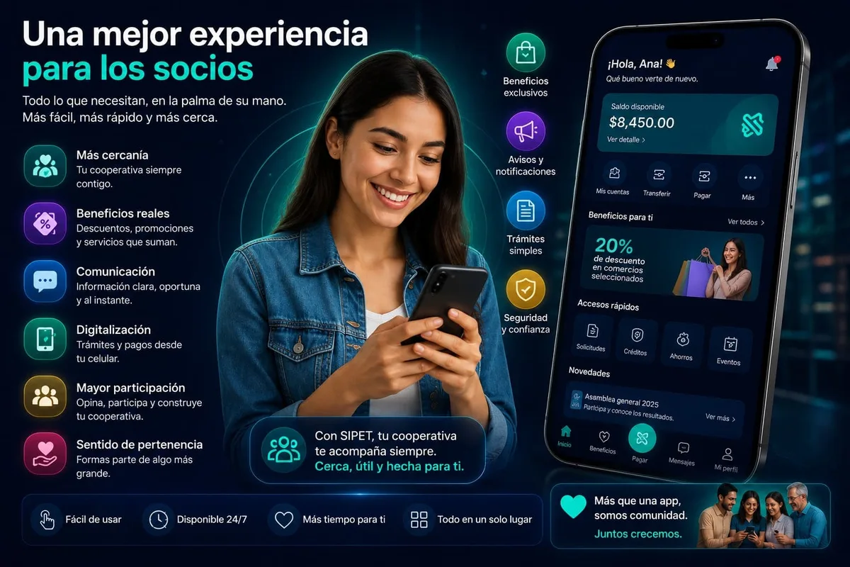 Experiencia digital para socios con SIPET