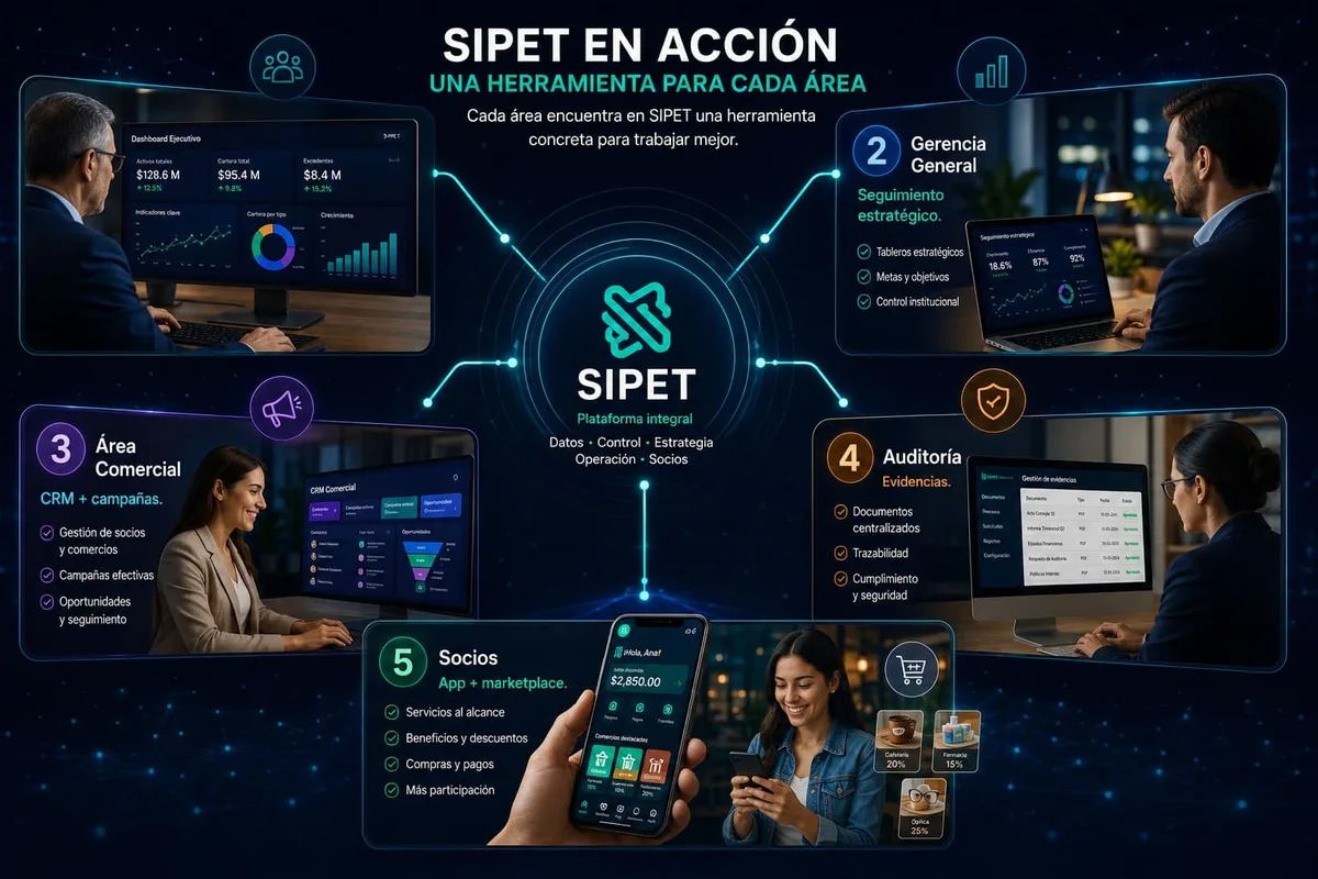 Casos de uso de SIPET por área