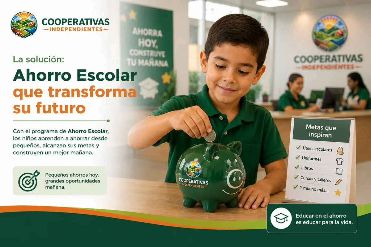 Niño depositando ahorro