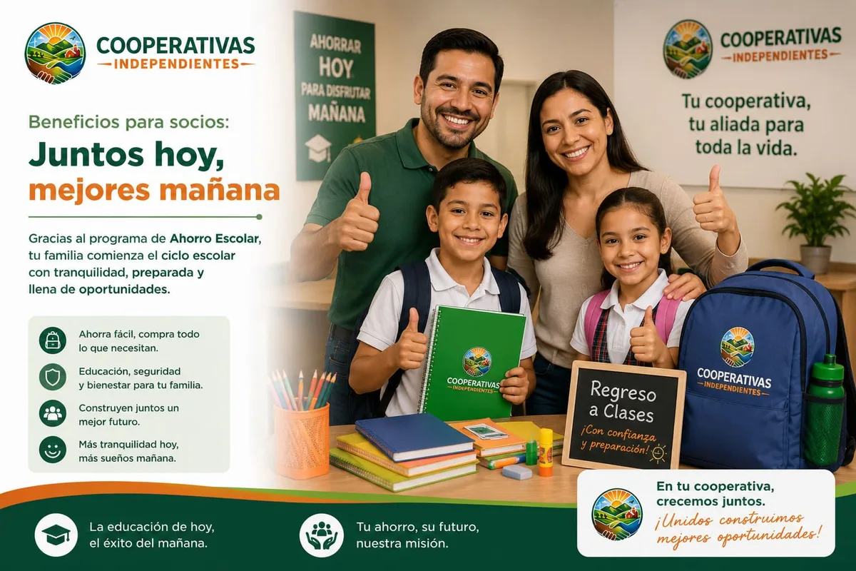 Familia feliz en regreso a clases