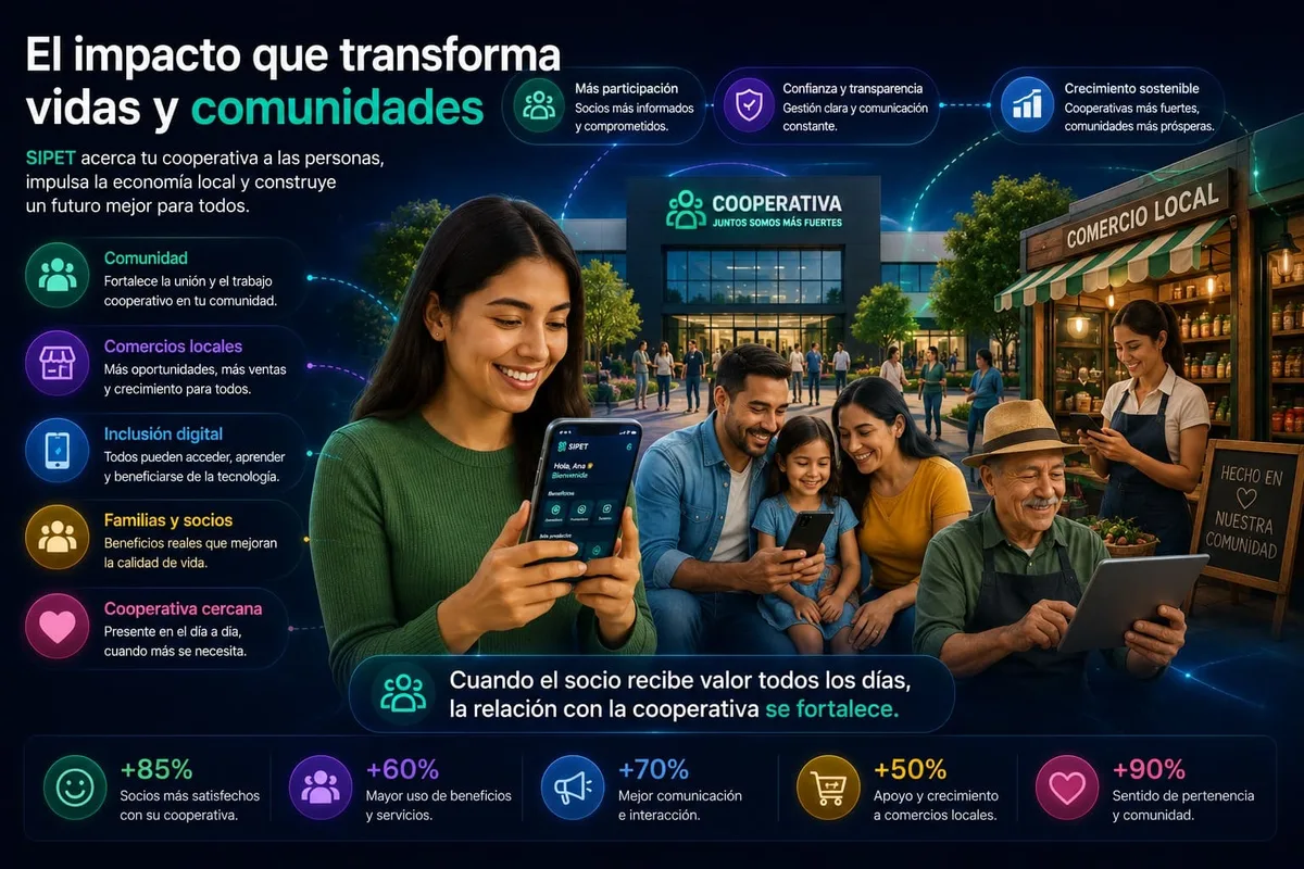 Impacto social de SIPET en socios y comunidad