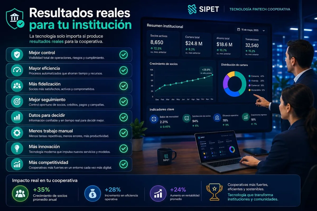 Resultados reales para cooperativas con SIPET